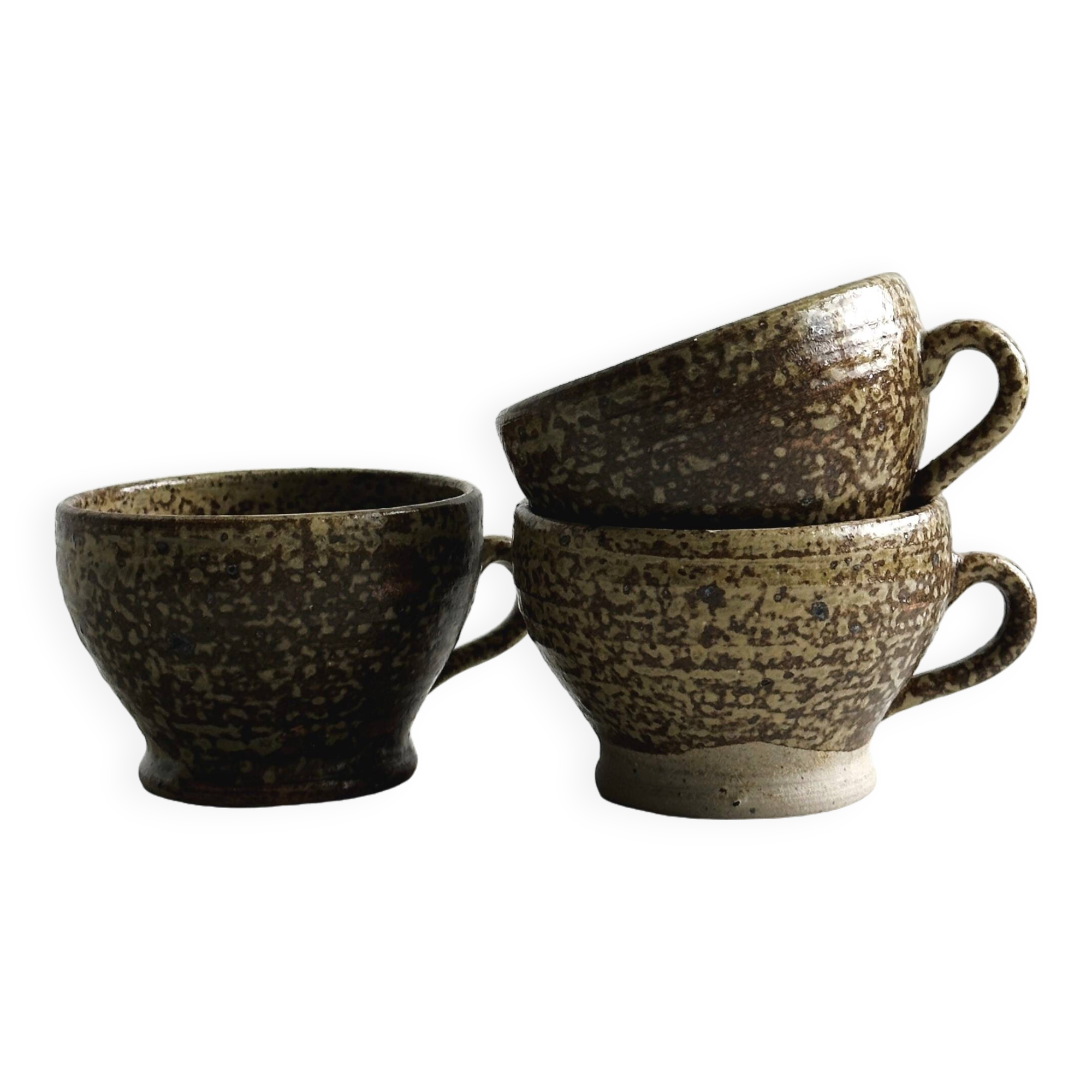 Set of 3 rustic handmade ceramic mugs