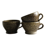 Set of 3 rustic handmade ceramic mugs