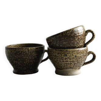 Set of 3 rustic handmade ceramic mugs