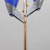 Relco Milano Modernist Italian Murano Glass and Brass Floor Lamp, 1980s
