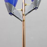 Relco Milano Modernist Italian Murano Glass and Brass Floor Lamp, 1980s