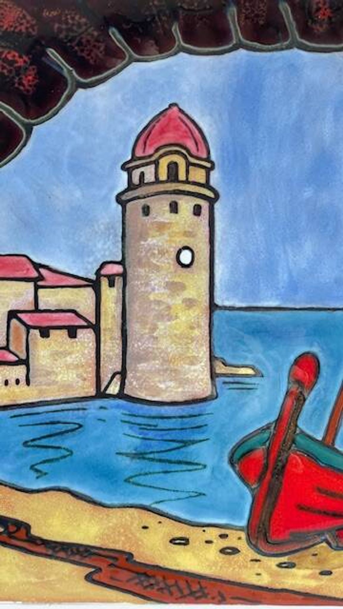 Vintage handmade ceramic illustration