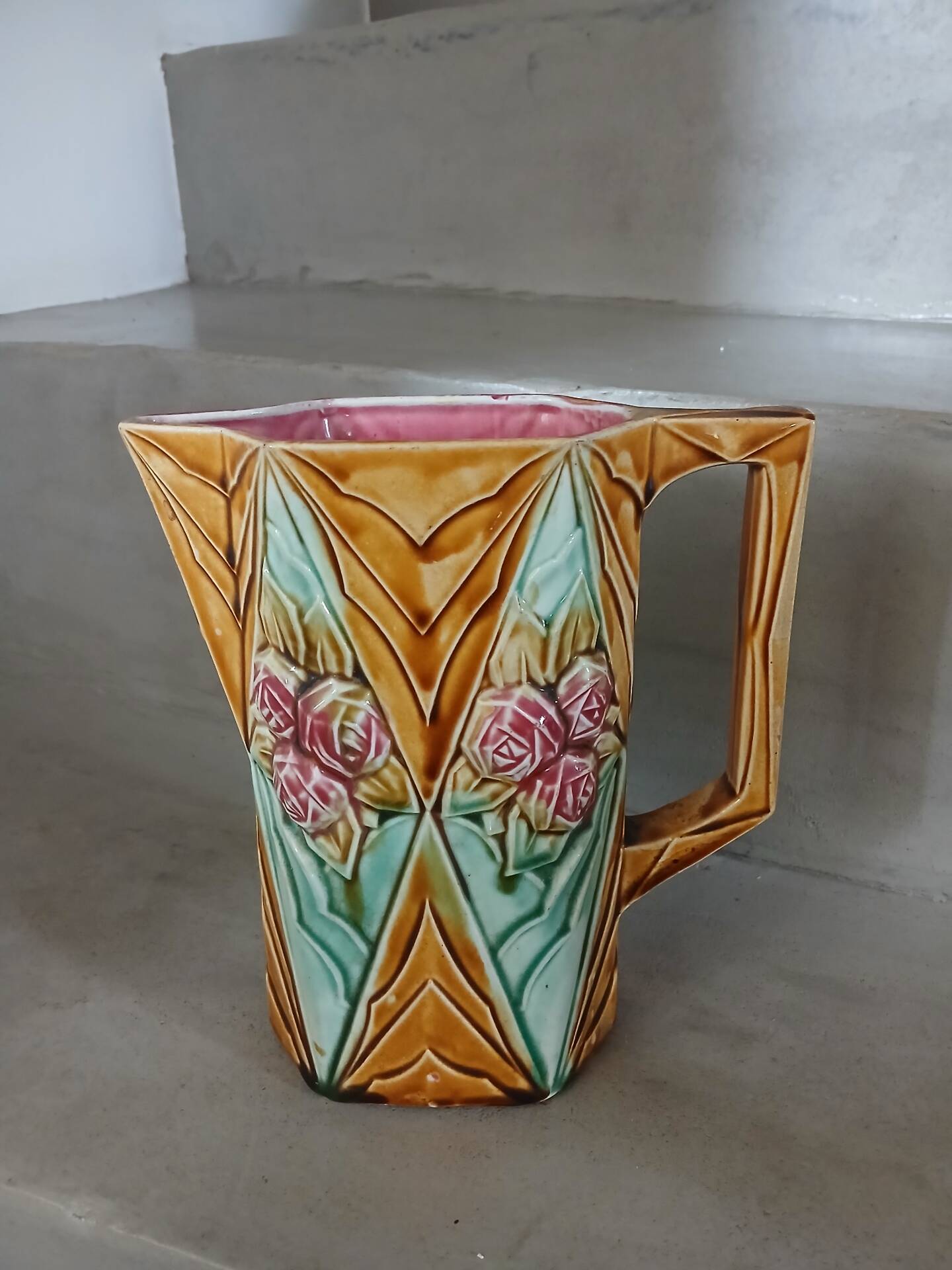 Antique pitcher in Onnaing slipware