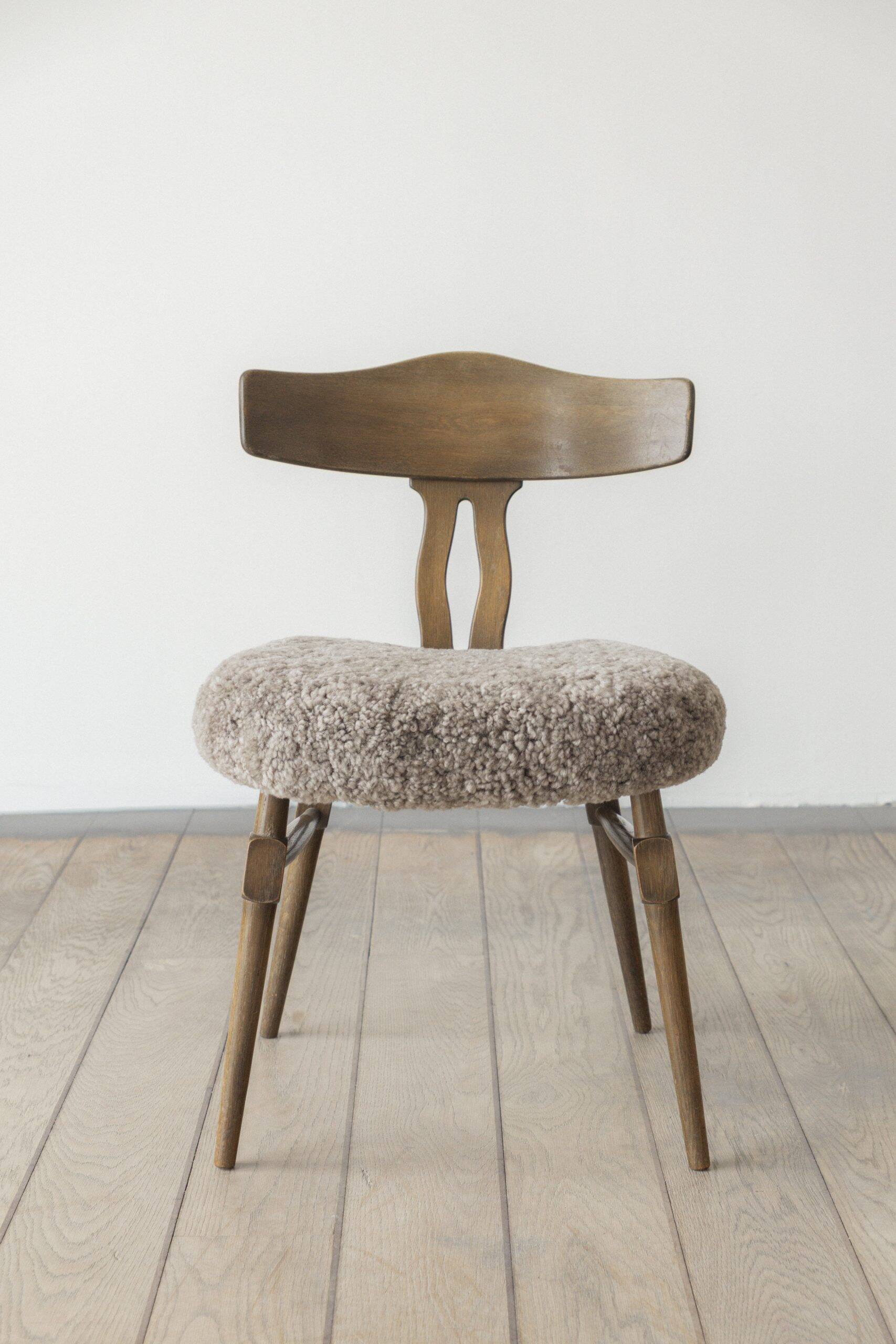 Henning Kjærnulf, solid oak dining chair (pair)