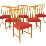 Set de 6 chaises en teck, Hugo Troeds, Suède, 1950