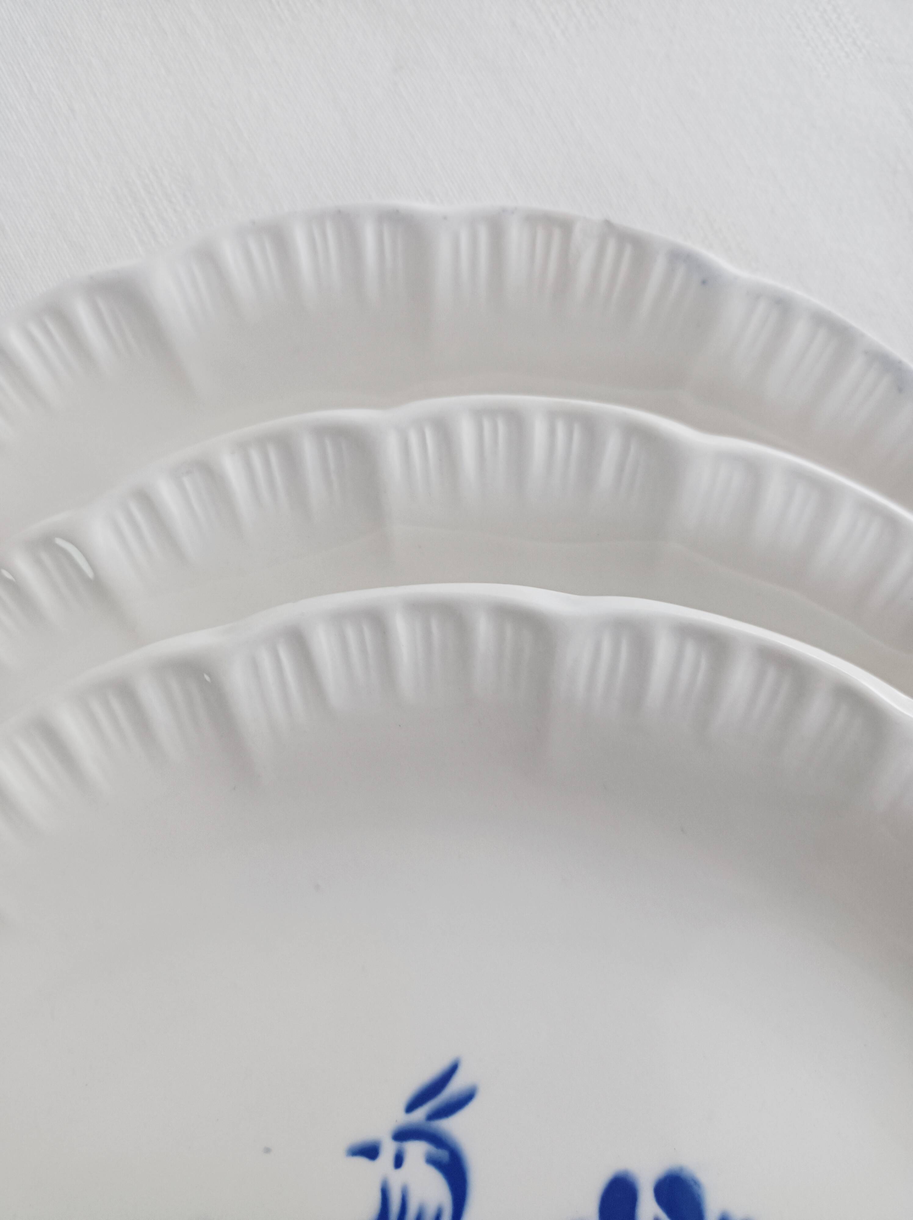 Set of 3 Digoin Sarreguemines Paradis dessert plates