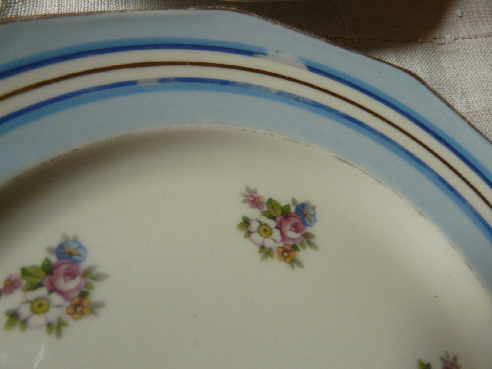 10 plates dessert porcelain of limoges art deco