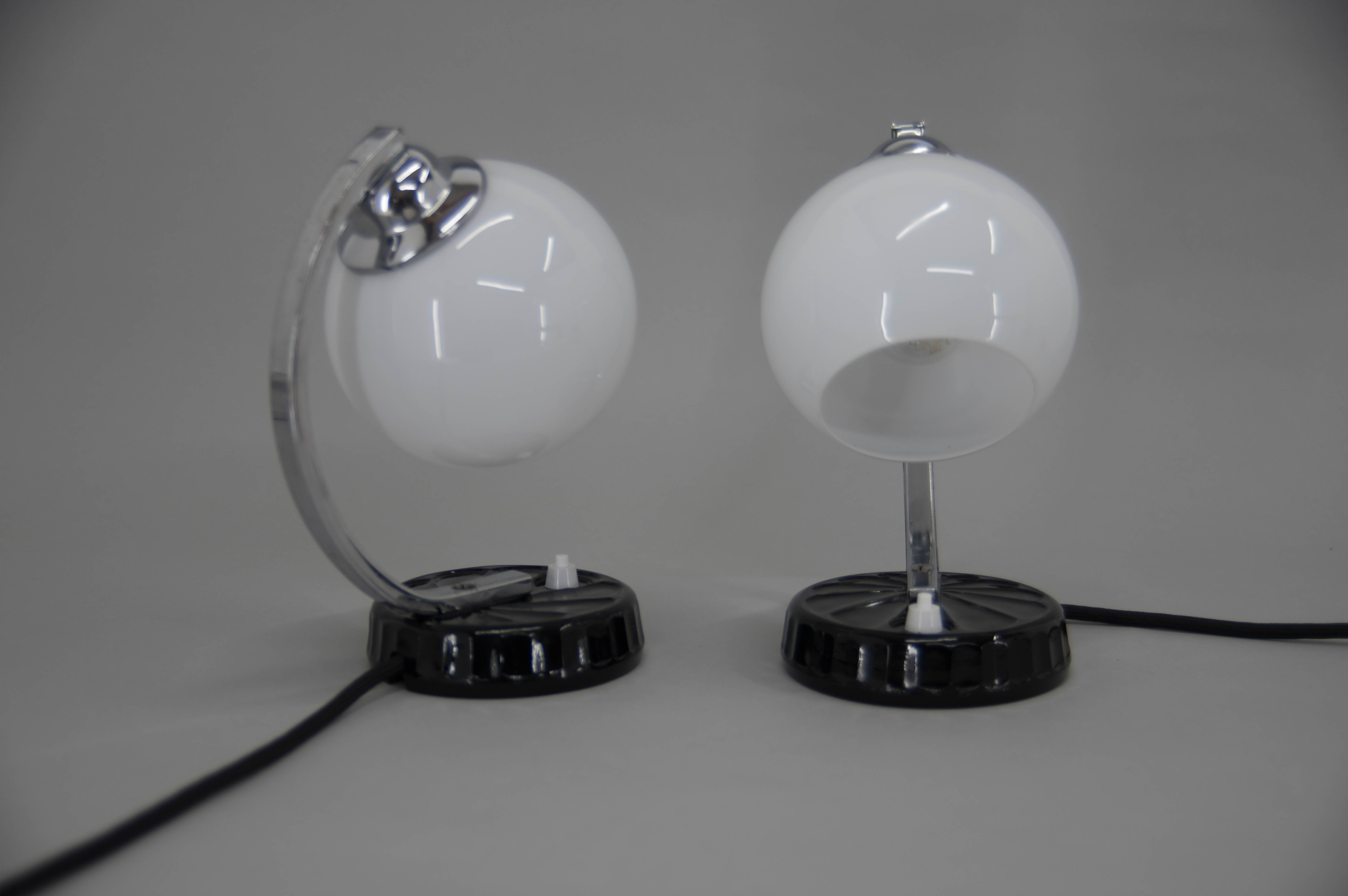 Set of two art deco table lamps, 1930s
