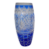 Grand vase en cristal taillé à clair en cobalt vintage Nachtmann "Bamberg"