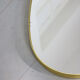 Vintage oval golden frame mirror, 70s