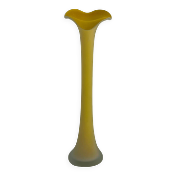 Vintage vase in yellow glass paste