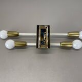 Rare Minimalist 37cm Brass Stilnovo Style Theatre Wall Light Sconce, Italy 1950s