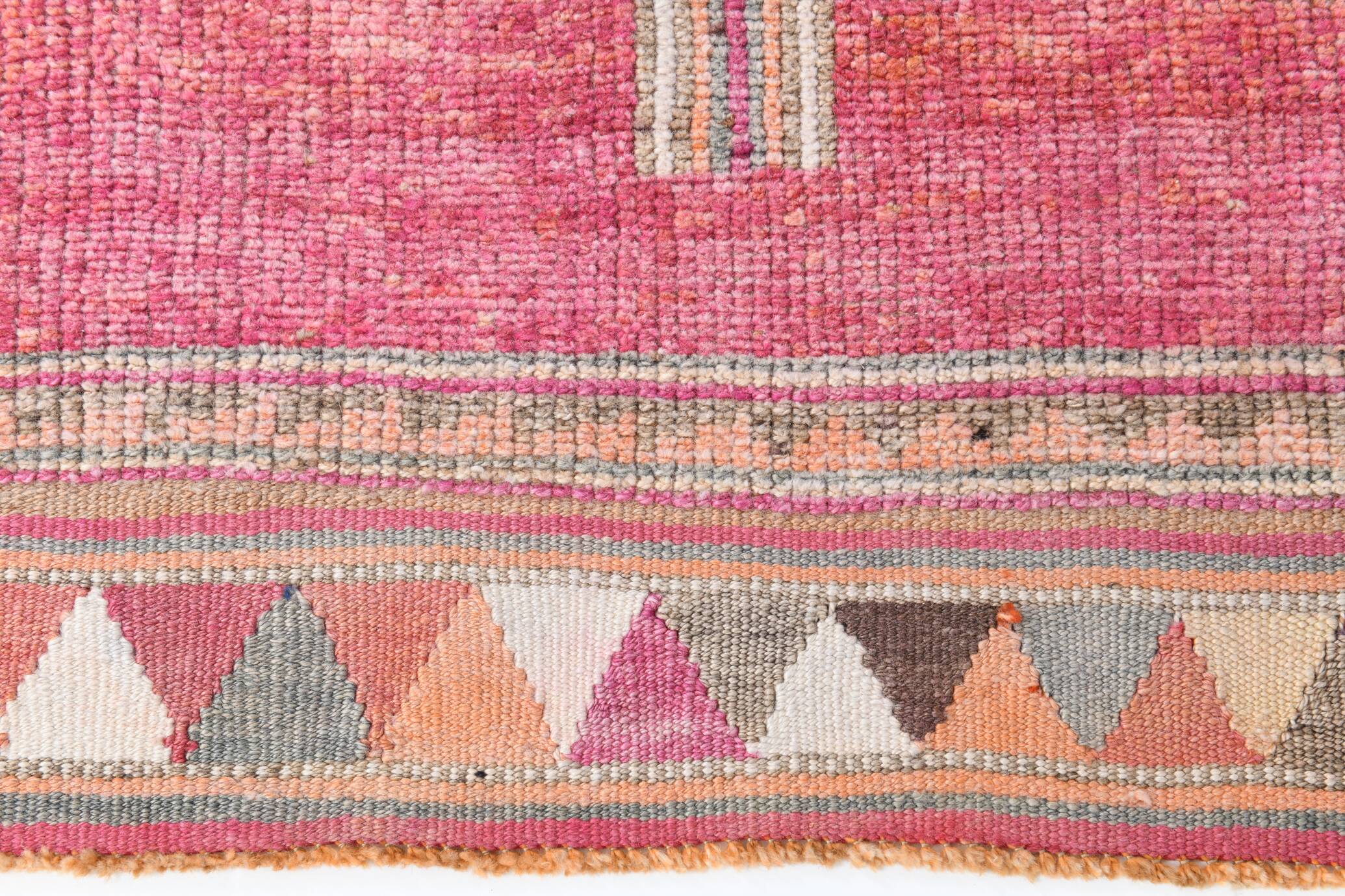 Super Soft Pink Turkish Vintage Runner Rug, 95x337Cm