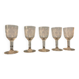 Set of 5 manganese liqueur glasses