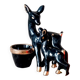 Faience candlestick Doe and its Fawn