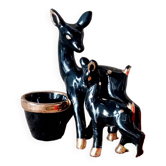 Faience candlestick Doe and its Fawn