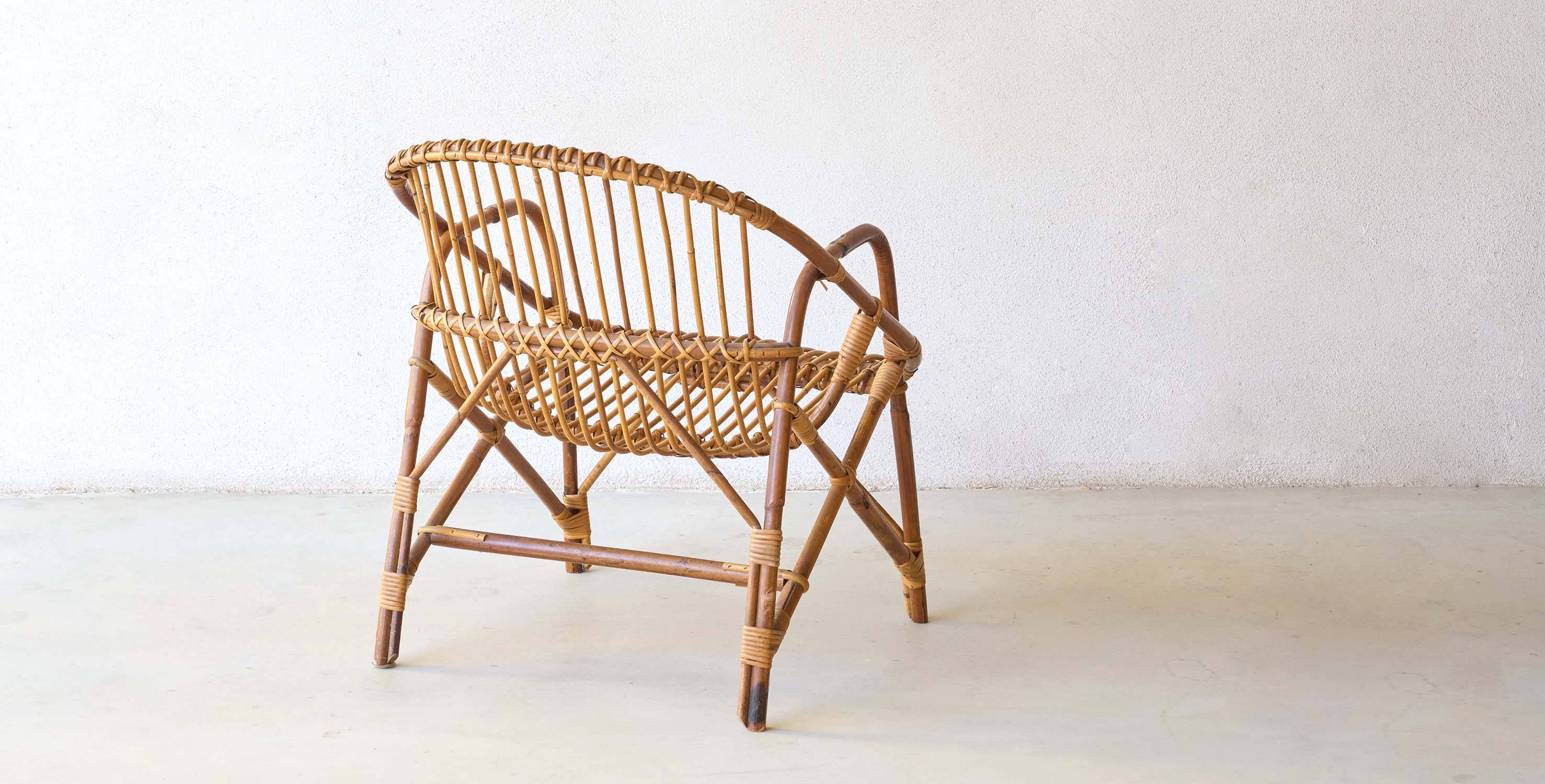 Bamboo & rattan armchair from the 1960s