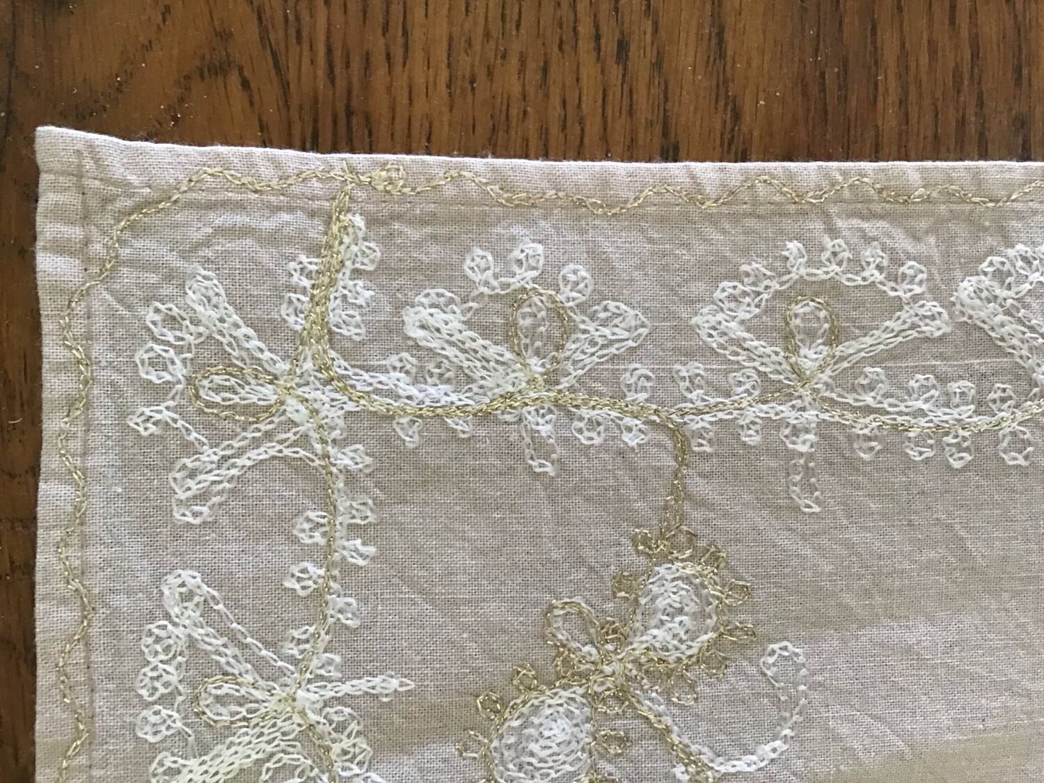 Set of 8 antique embroidered napkins