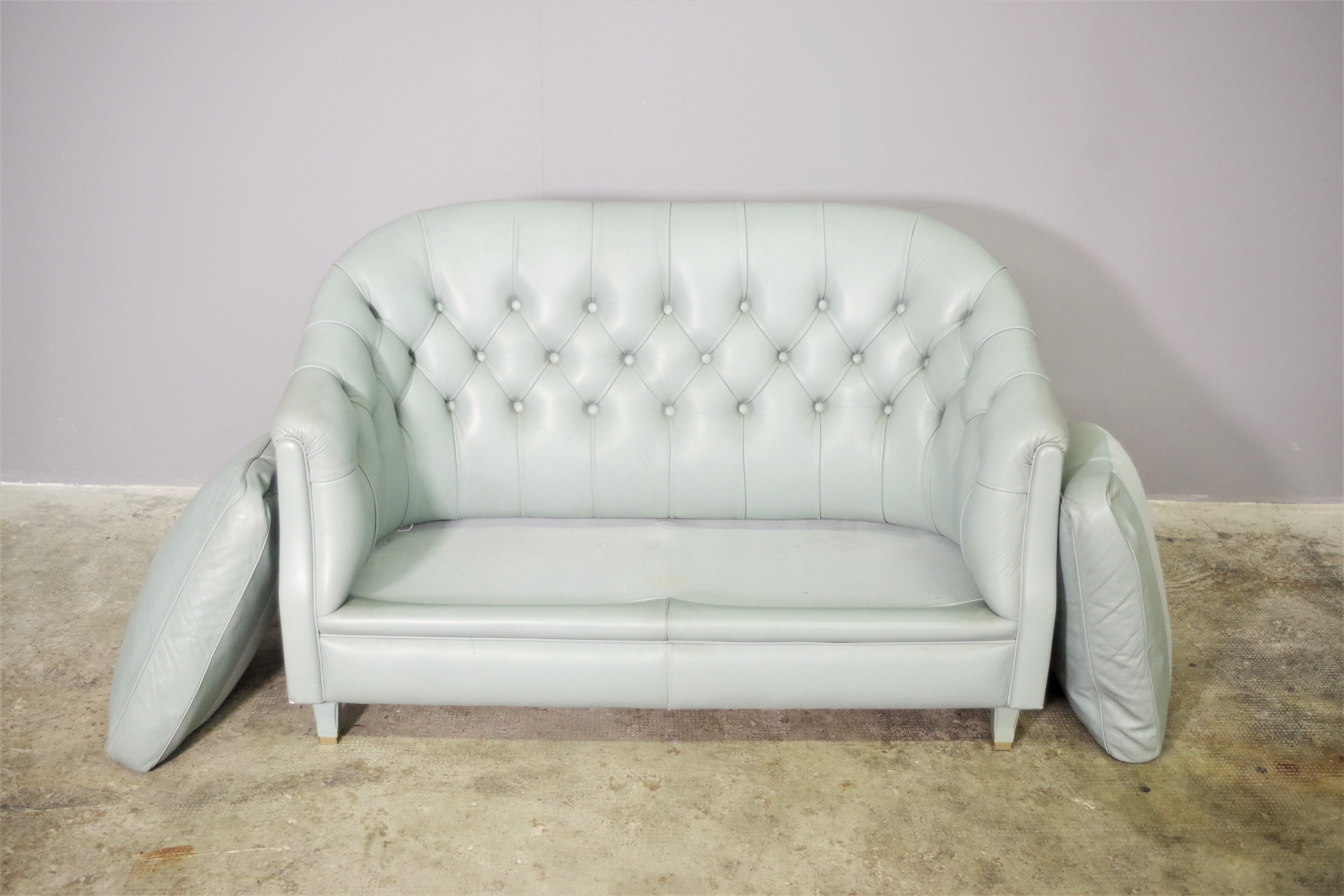 2 seater sofa in Valdichienti leather, 80s