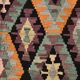 5x7 Purple & Orange Geometric Style Kilim Rug, 162x218Cm