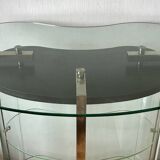 Rounded bar in tempered glass 1980