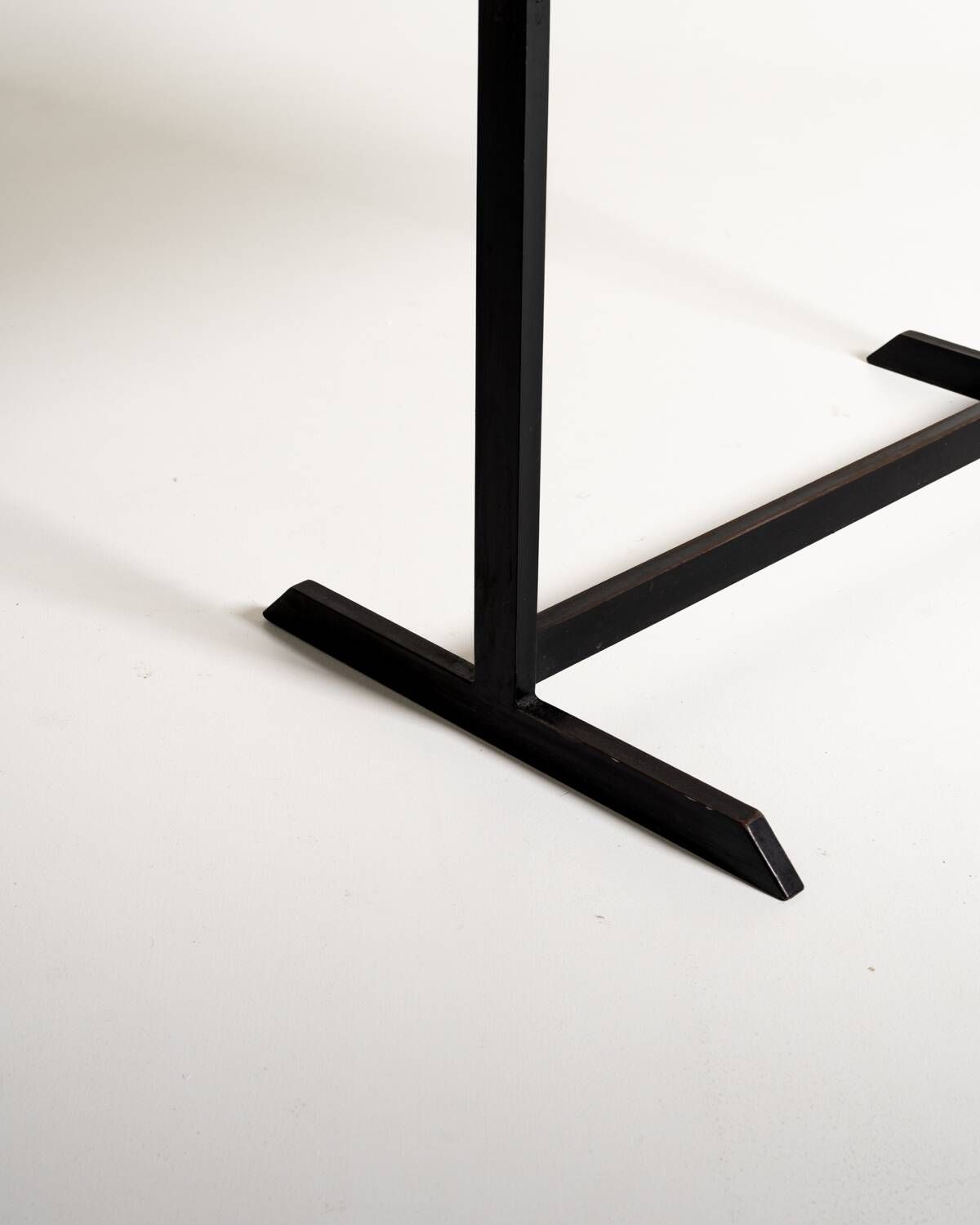 Teak writing desk with black metal structure, European production, 1960s