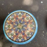 5 vintage handcrafted enameled ceramic coasters