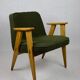 366 olive boucle armchair, 1970s