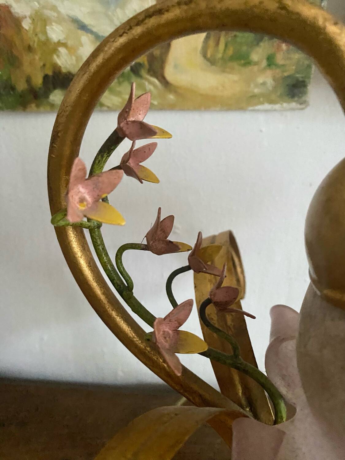 Vintage flower and foliage lamp, Italy, 1960s