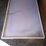 chrome metal and onyx marble coffee table, 1970s