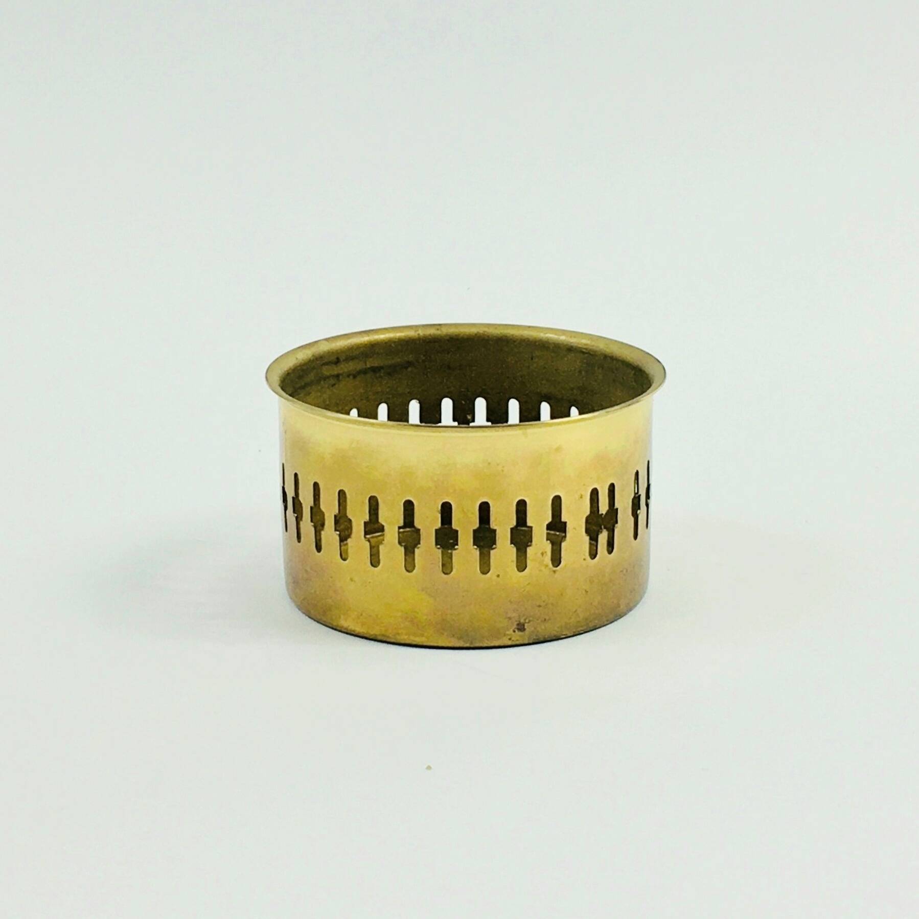 Mid-Century Scandinavian Glass & Brass Candle Holder from Jakobsson, 1950s