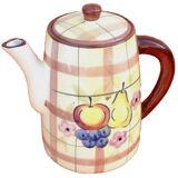 Ceramic coffee maker with fruit decoration