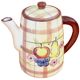 Ceramic coffee maker with fruit decoration