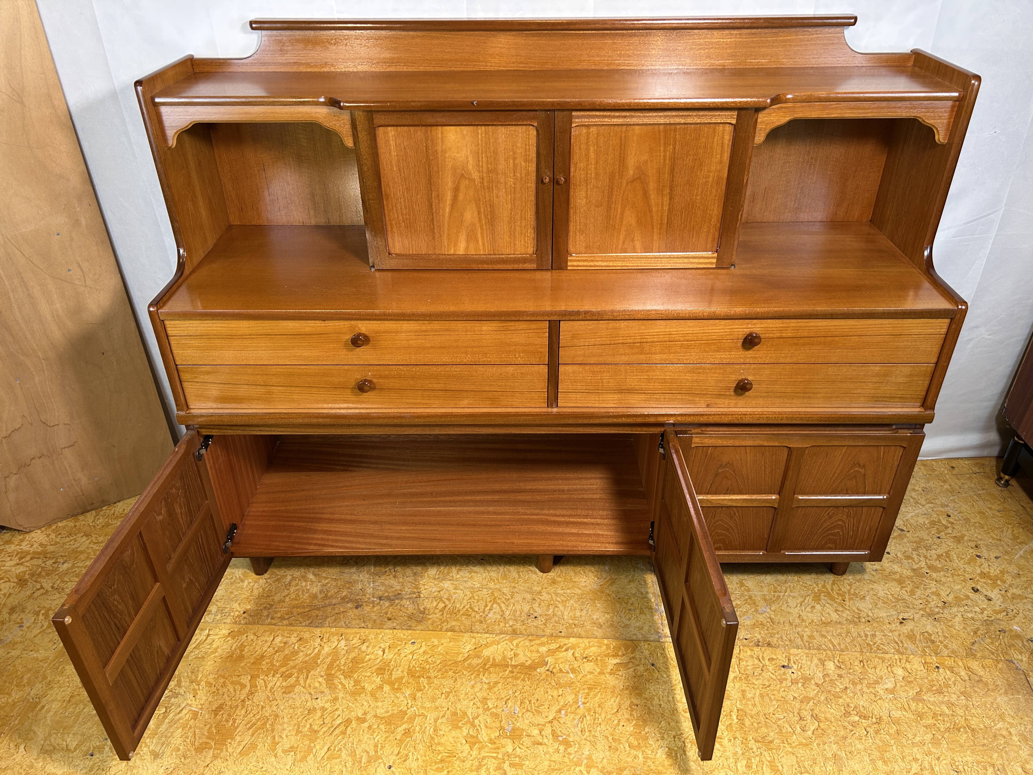 Mid-Century Retro Vintage Teak Highboard by Nathan 1960–1970  Exceptionally