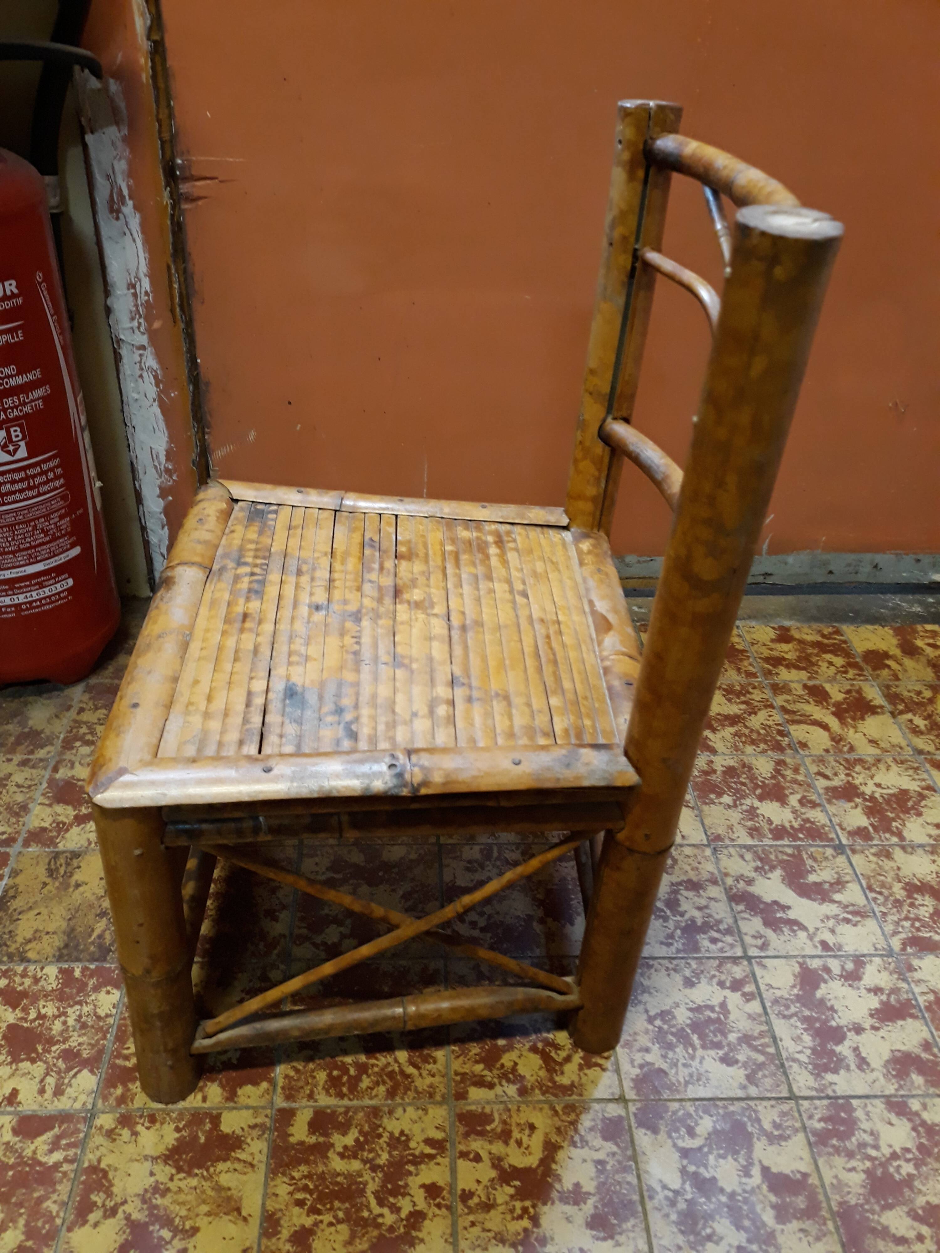 Children's chair in bamboo art nouveau