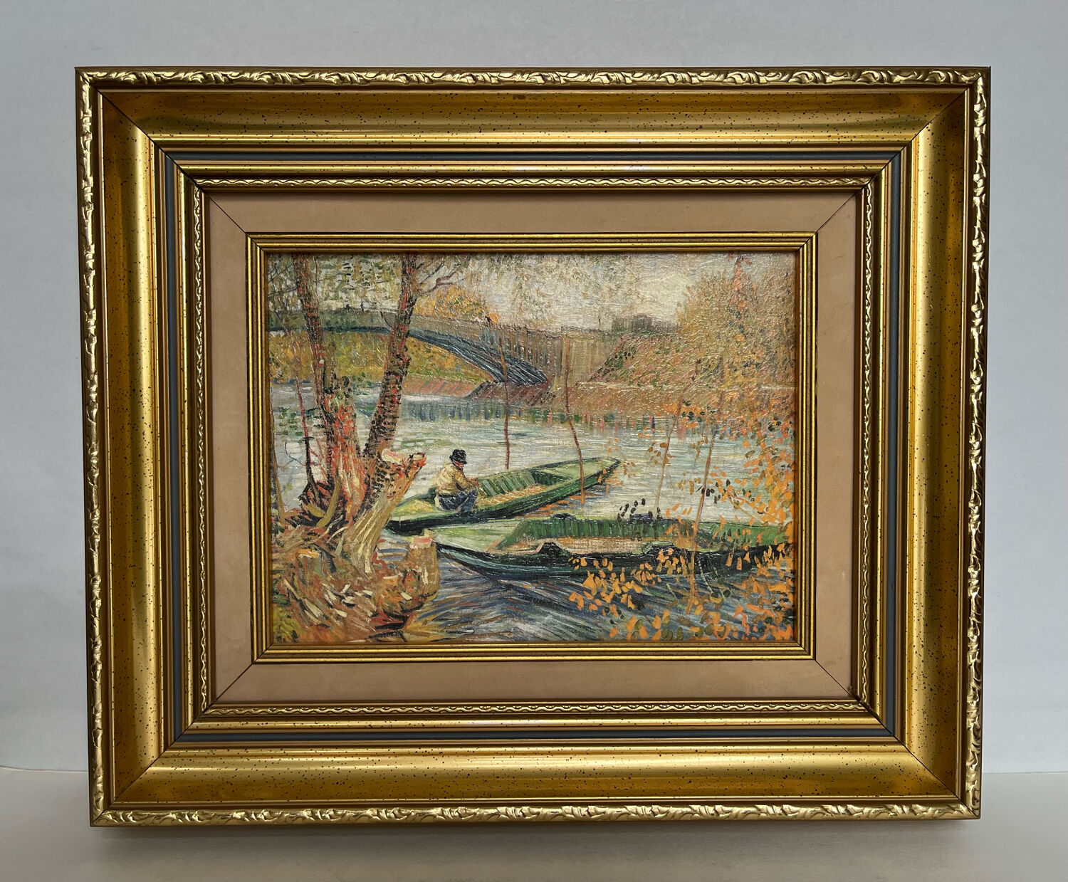 Oil on canvas : lake landscape