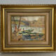 Oil on canvas : lake landscape