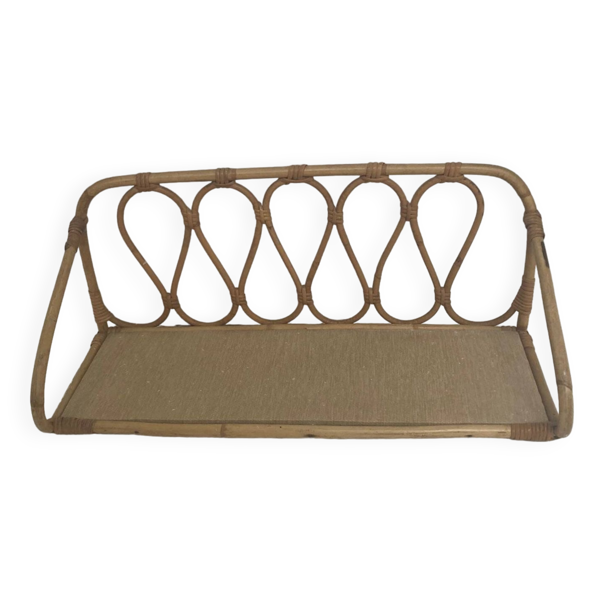 Vintage rattan shelf by Louis Sognot in the 60s Bookshelf
