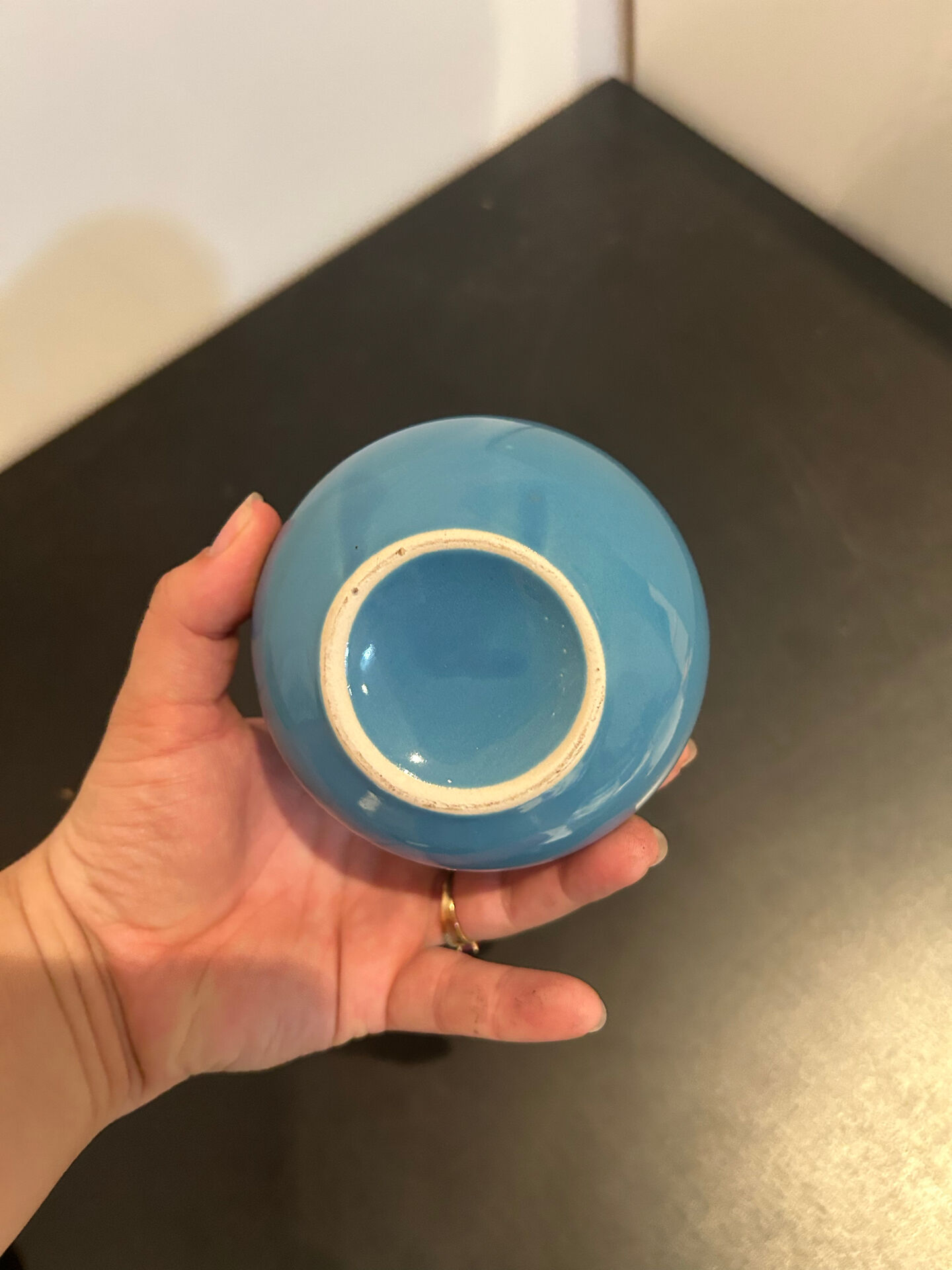Sucrier bleu vintage