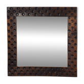 Oak brutalist mirror, 1970s