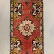 Small Vintage Turkish Rug 103x53 cm, Short Runner, Tribal, Shabby, Mini Carpet