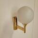 Pair of vintage wall lights in brass and glass from the 70s