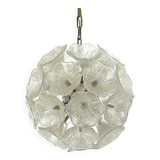 Italian Murano flower glass and chrome sputnik in Venini style. 1970s