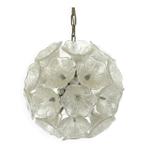 Verre à fleurs italien de Murano et spoutnik chromé de style Venini. années 1970