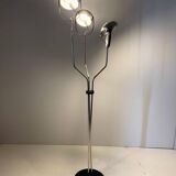 Vintage chromed floor lamp with three adjustable lights spots, Reggiani 1960s