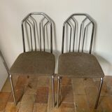 6 chrome metal chairs