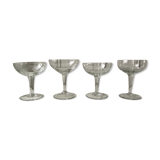 Set of 4 glasses of crystalline champagne mismatched 50s