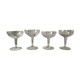Lot de 4 coupes à champagne en cristallin dépareillées années 50