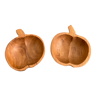 Pair of cups teak apples