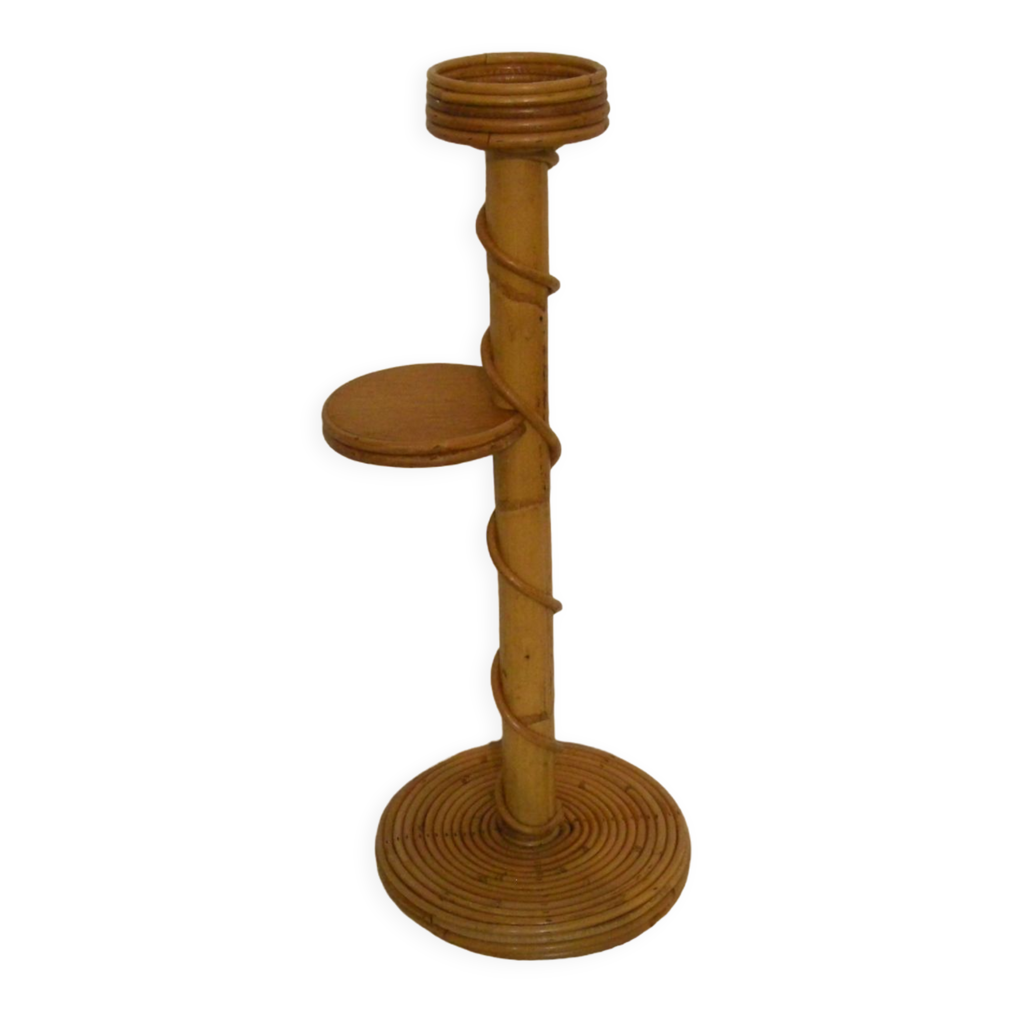 Rattan plant holder bamboo from the 50s